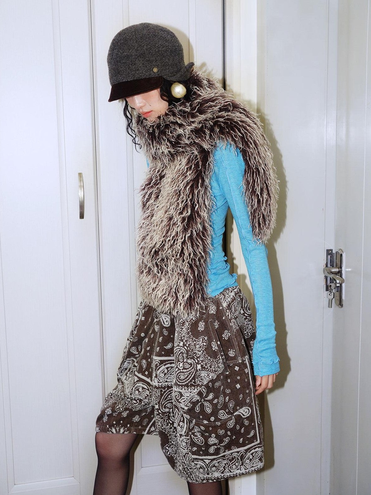 badtaste Vintage Plush Multiway Tie With Pocket Women's Faux Fur Scarves & Shawls
