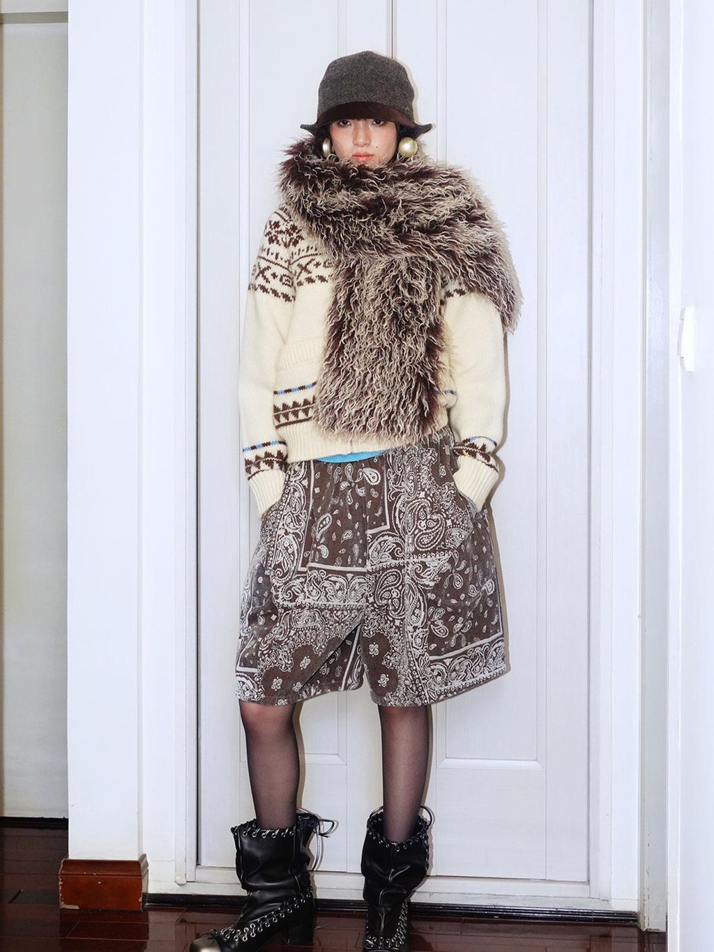 badtaste Vintage Plush Multiway Tie With Pocket Women's Faux Fur Scarves & Shawls