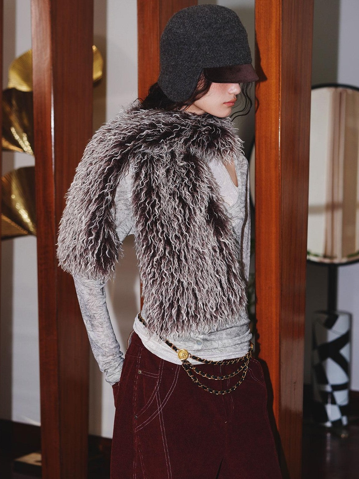 badtaste Vintage Plush Multiway Tie With Pocket Women's Faux Fur Scarves & Shawls
