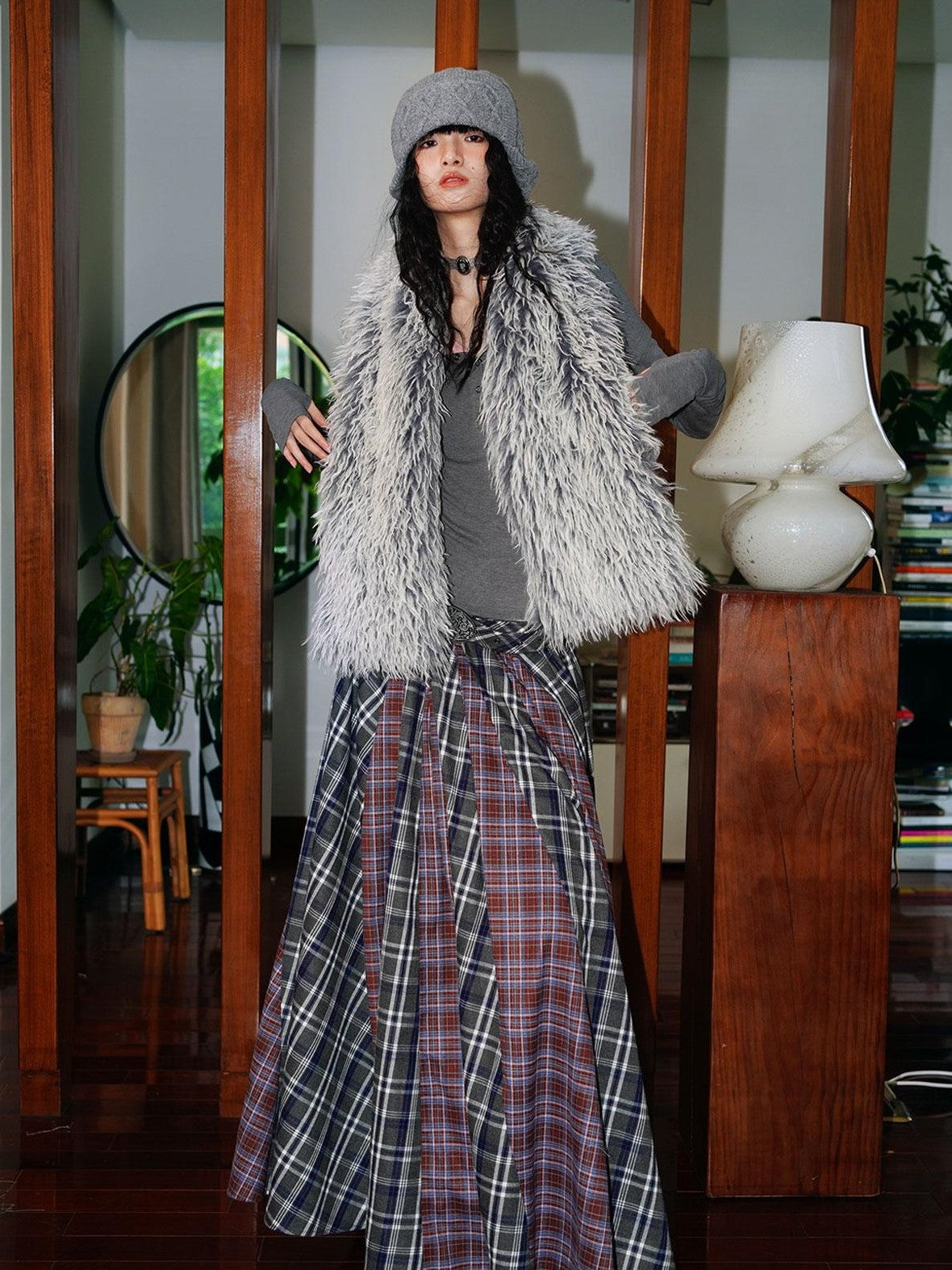 badtaste Vintage Plush Multiway Tie With Pocket Women's Faux Fur Scarves & Shawls