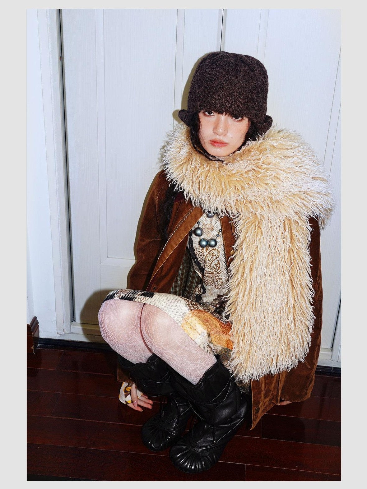 badtaste Vintage Plush Multiway Tie With Pocket Women's Faux Fur Scarves & Shawls