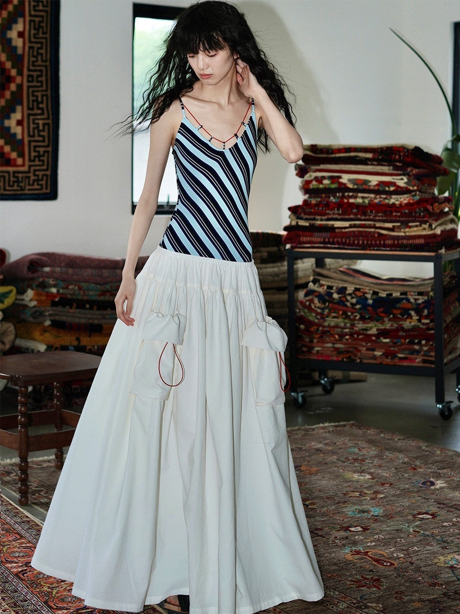 badtaste_Vintage_Striped_Patchwork_Faux_Two_Piece_Women's_Other_Fabric_Slip_Maxi_Dresses_795719298376_MISSTT