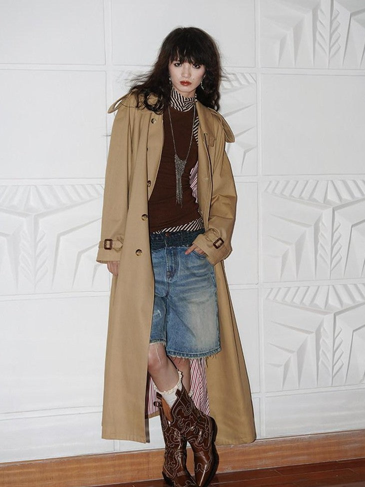 badtaste Vintage Washed Distressed Patchwork Low Waist Women's Denim Bermuda Shorts