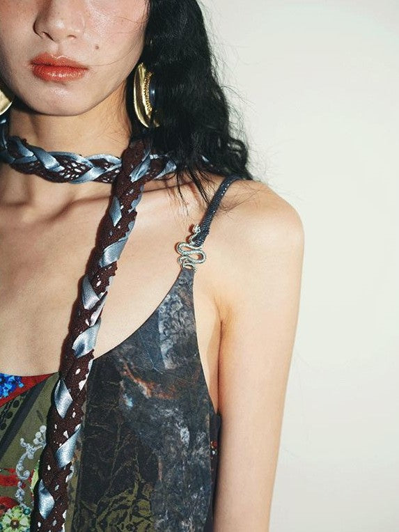 badtaste Vintage Western Boho Print Patchwork Lace Women's Slip Maxi Dresses
