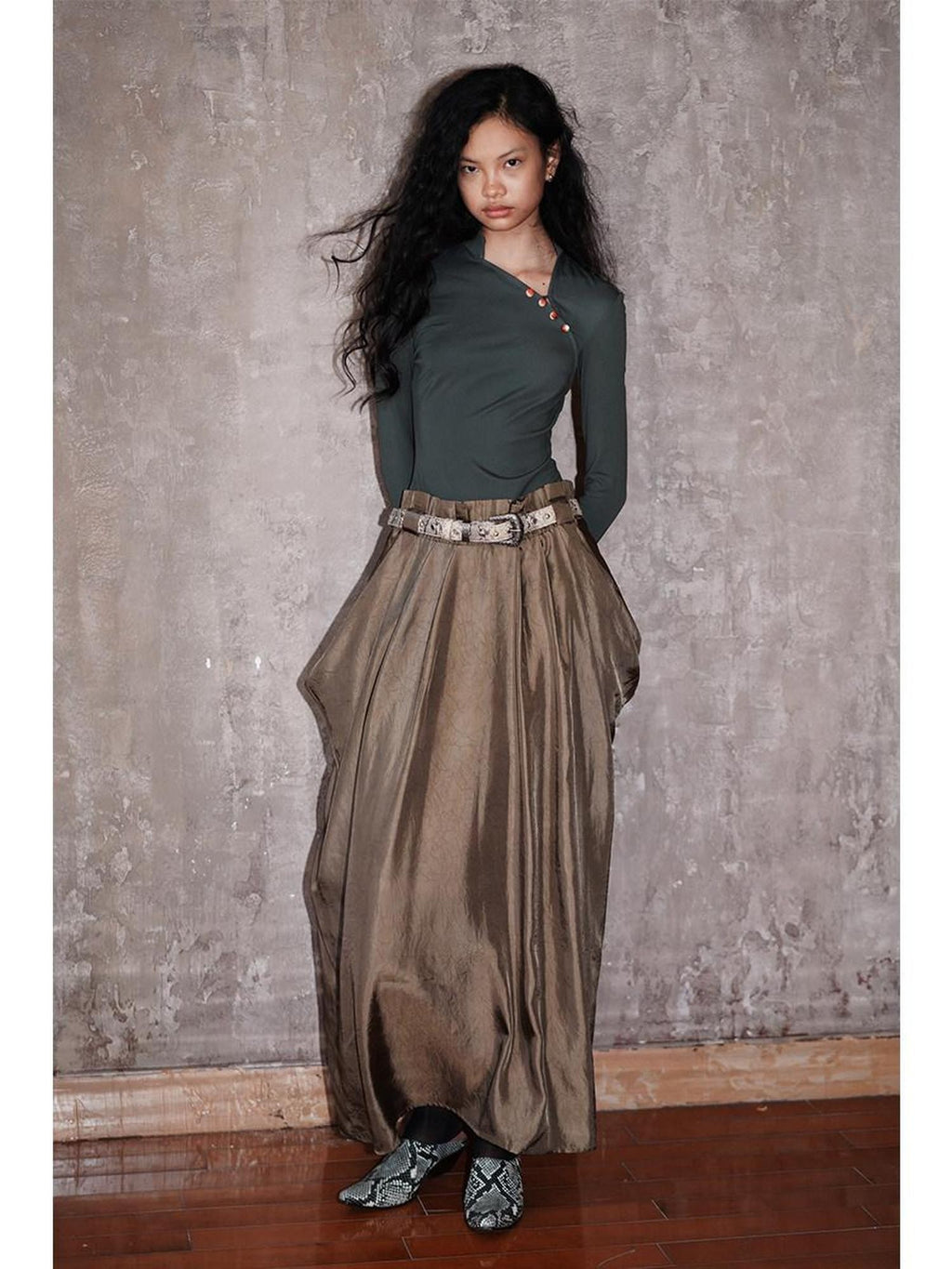 badtaste Vintage Western Faux Two Piece Spaghetti Strap Women's Casual Maxi Dresses