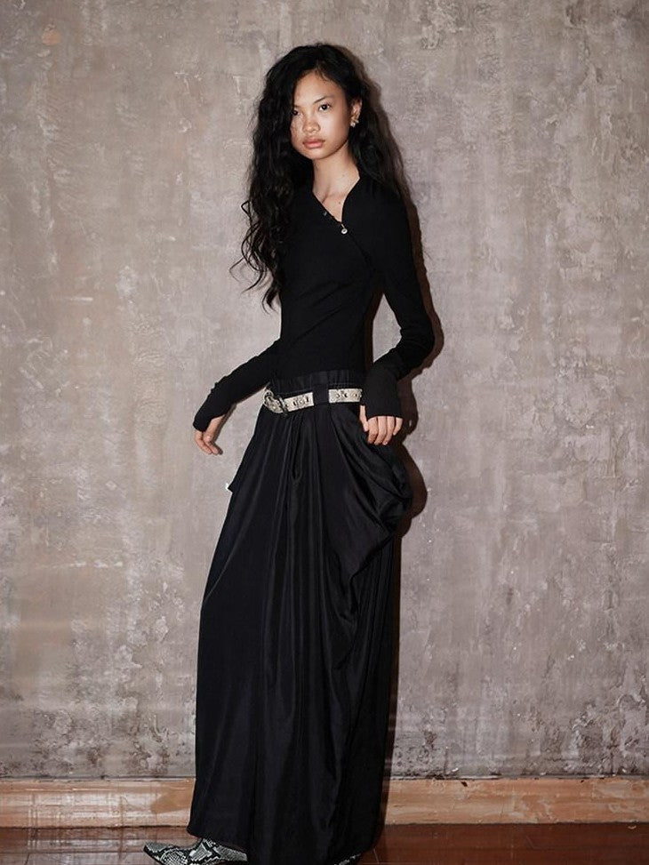 badtaste Vintage Western Faux Two Piece Spaghetti Strap Women's Casual Maxi Dresses