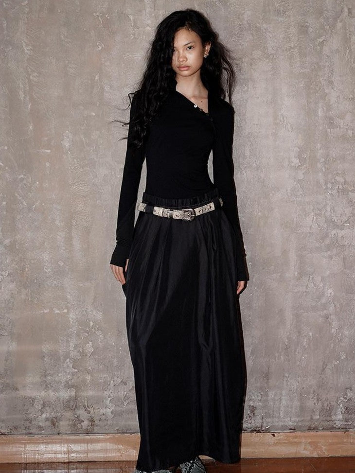 badtaste Vintage Western Faux Two Piece Spaghetti Strap Women's Casual Maxi Dresses