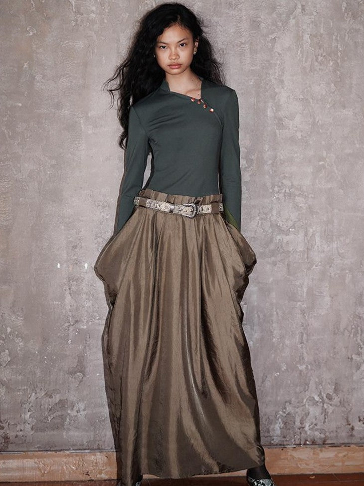 badtaste Vintage Western Faux Two Piece Spaghetti Strap Women's Casual Maxi Dresses