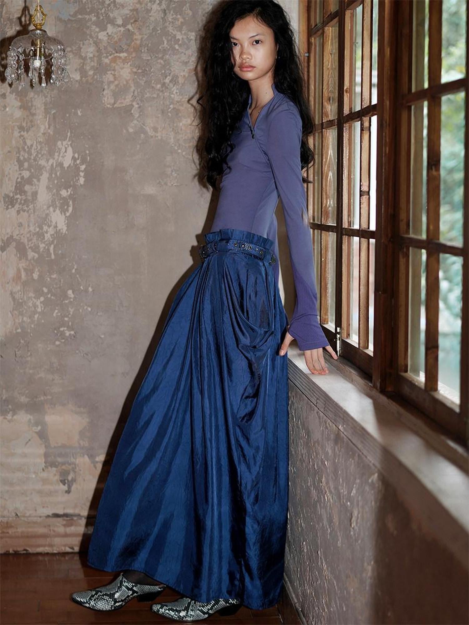 badtaste Vintage Western Faux Two Piece Spaghetti Strap Women's Casual Maxi Dresses