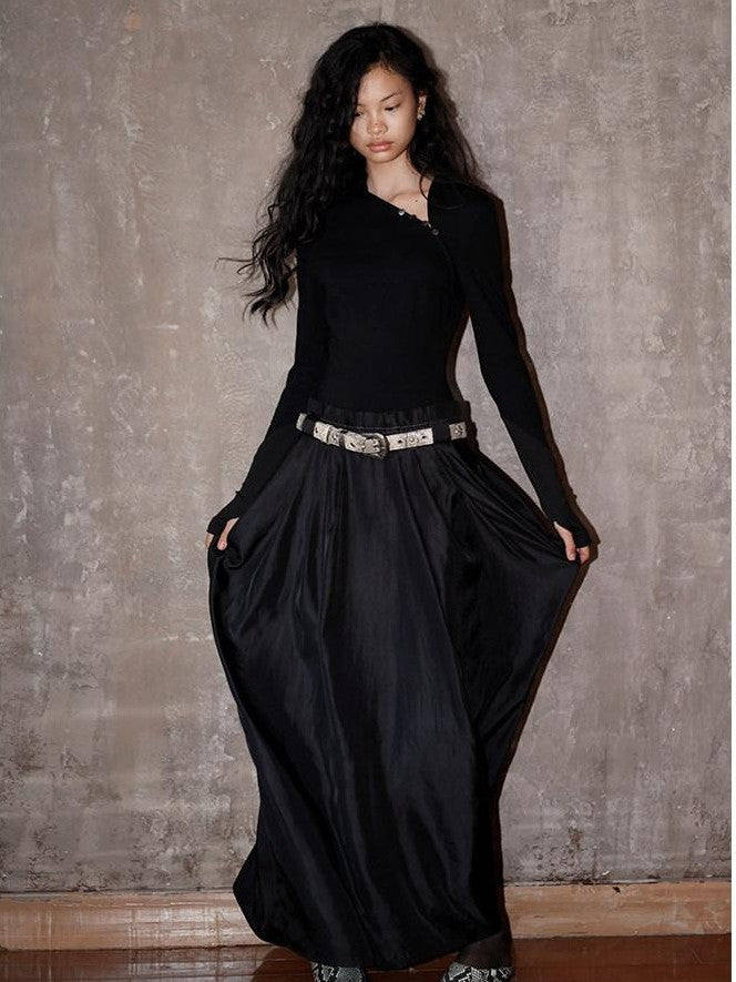 badtaste Vintage Western Faux Two Piece Spaghetti Strap Women's Casual Maxi Dresses