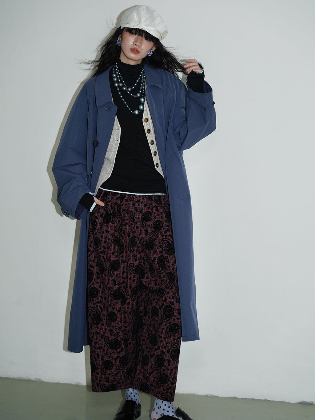 badtaste Vintage Western Oversized Paisley Flocked Jacquard Women's Wide-leg Pants