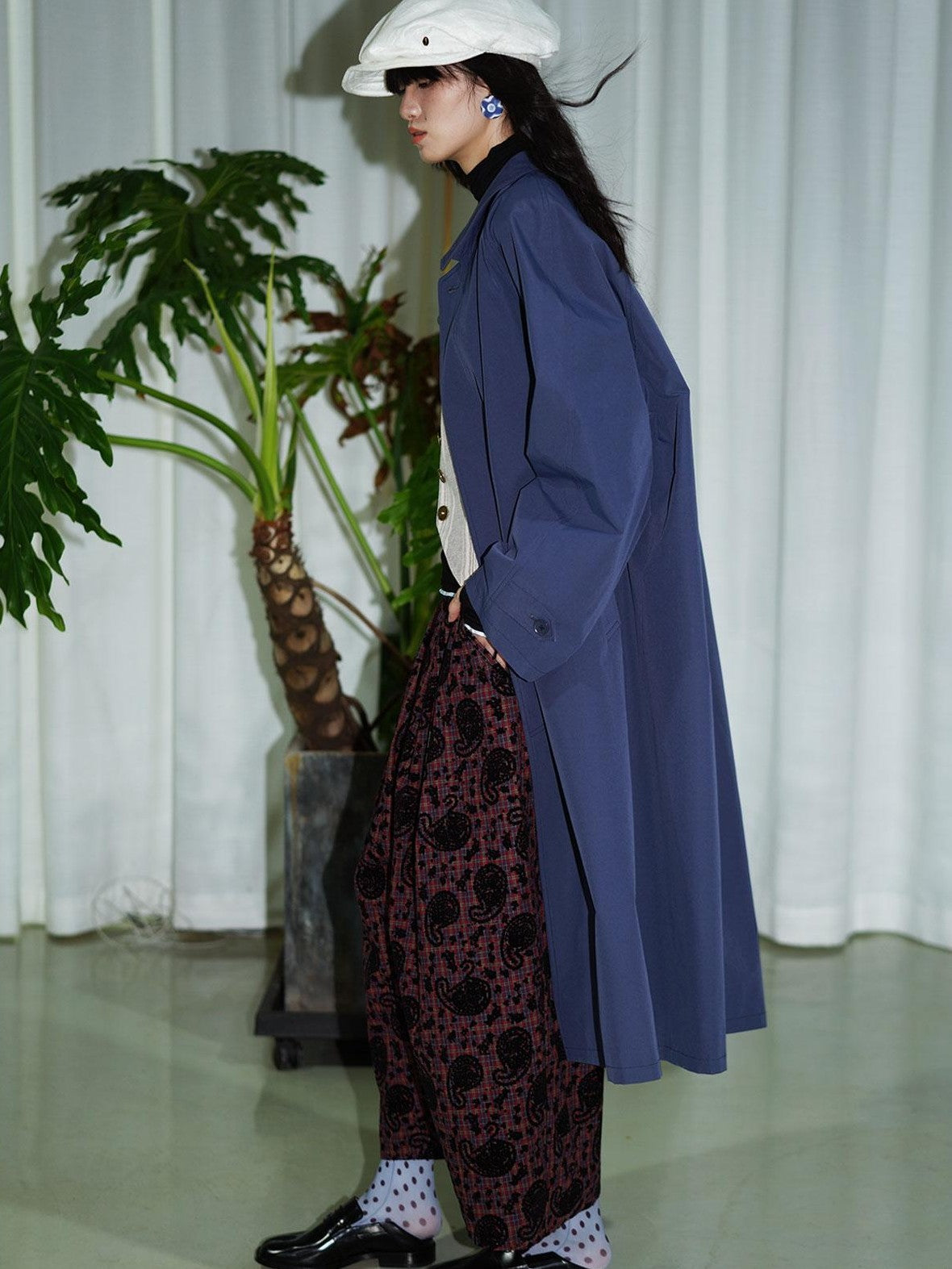 badtaste Vintage Western Oversized Paisley Flocked Jacquard Women's Wide-leg Pants