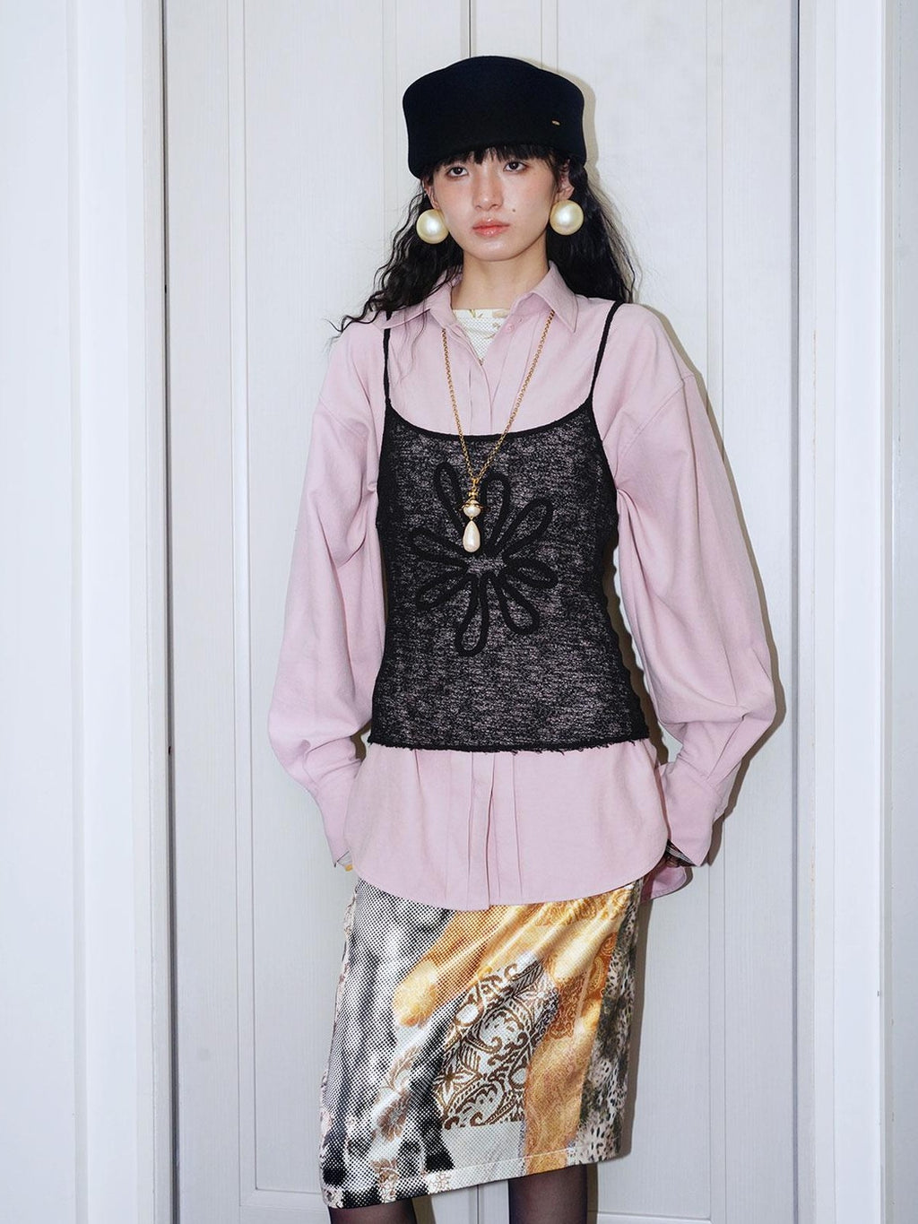 badtaste Western Applique Embroidery Semi Sheer Cutout Women's Camisoles
