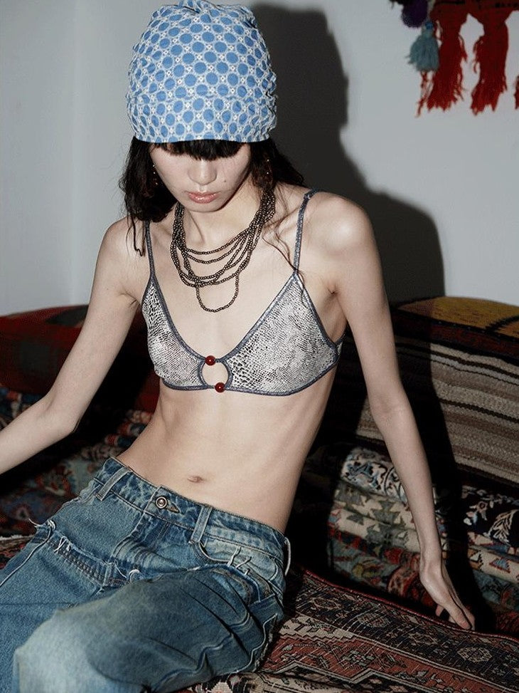 badtaste Western Beaded Indie Women's Other Material Triangle Bikinis