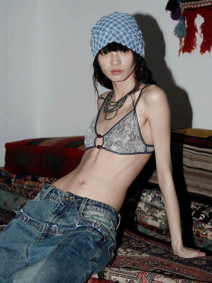 badtaste Western Beaded Indie Women's Other Material Triangle Bikinis