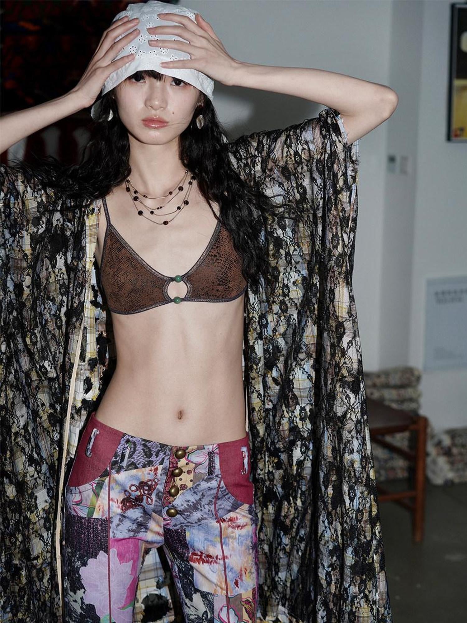 badtaste Western Beaded Indie Women's Other Material Triangle Bikinis