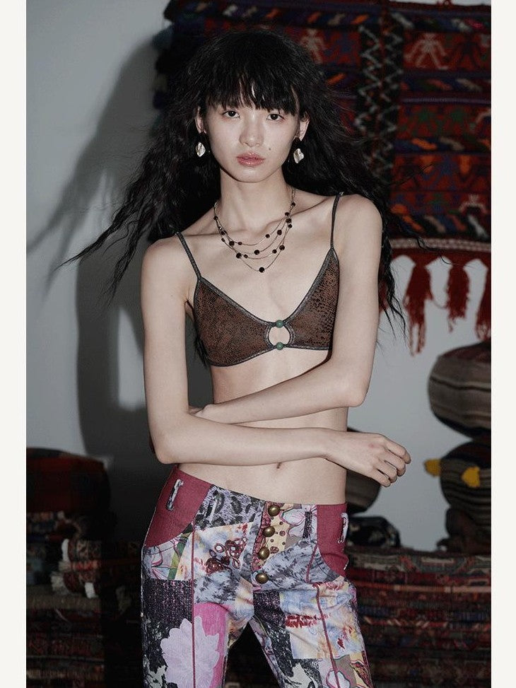 badtaste Western Beaded Indie Women's Other Material Triangle Bikinis