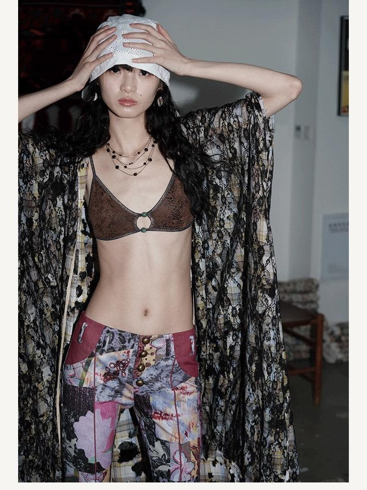 badtaste Western Beaded Indie Women's Other Material Triangle Bikinis