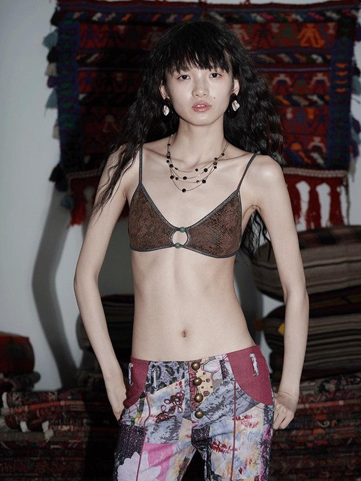 badtaste Western Beaded Indie Women's Other Material Triangle Bikinis