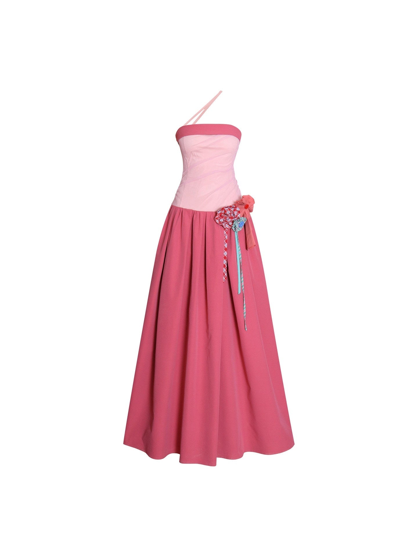 badtaste_Western_Colorblock_Handcrafted_Rosette_Women's_Strapless_Maxi_Dresses_1060599828042_MISSTT