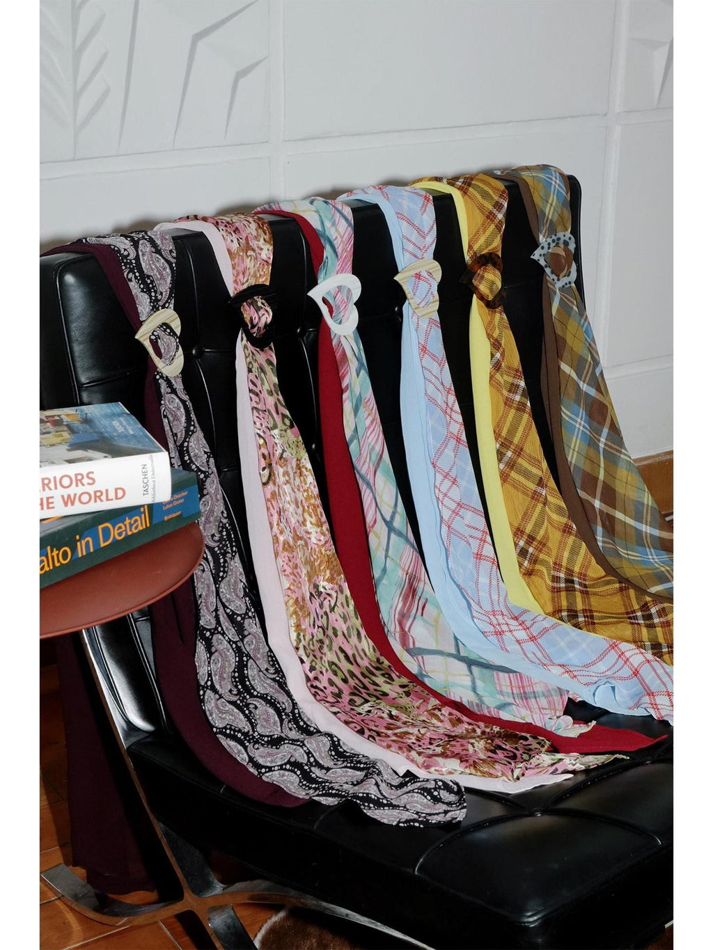 badtaste Western Colorblock Layering Waist Tie Women's Silk Scarves & Shawls