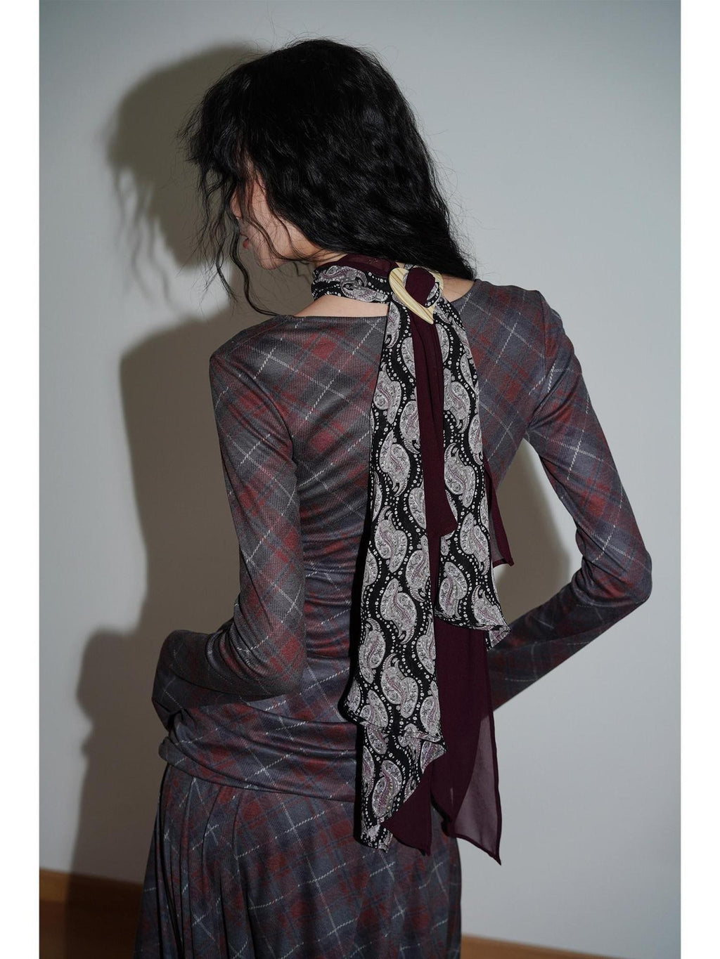 badtaste Western Colorblock Layering Waist Tie Women's Silk Scarves & Shawls