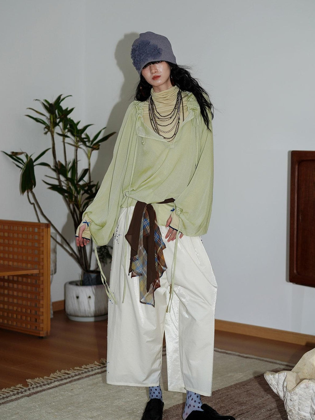 badtaste Western Colorblock Layering Waist Tie Women's Silk Scarves & Shawls