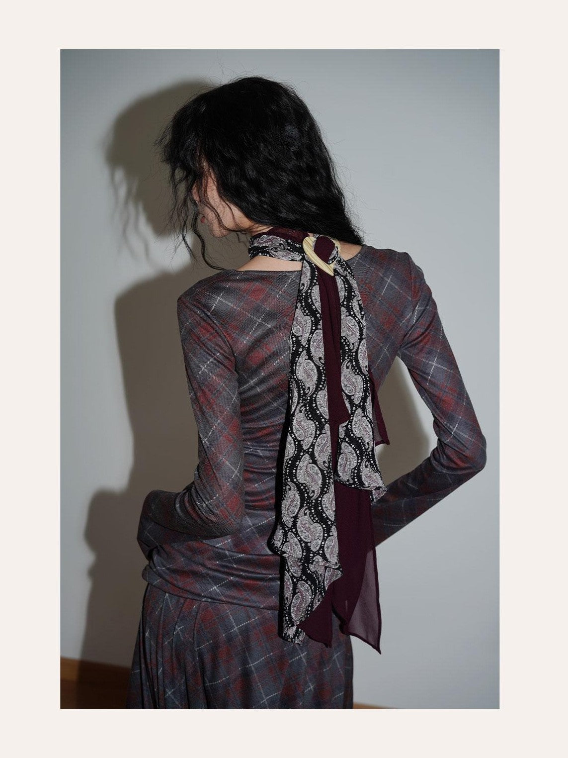 badtaste Western Colorblock Layering Waist Tie Women's Silk Scarves & Shawls