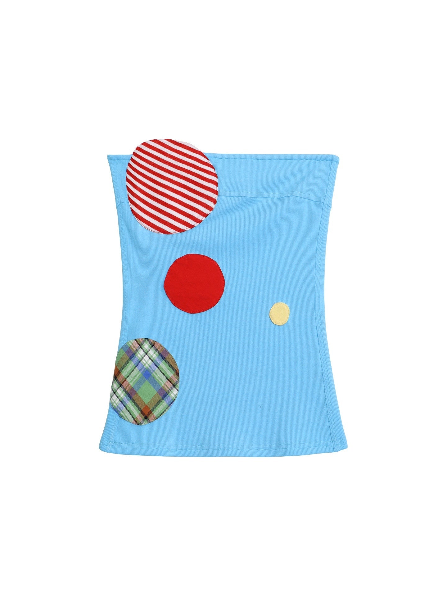 badtaste_Western_Colorblock_Patchwork_Applique_Polka_Dot_Strapless_Women's_Tube_Tops_1058872636999_MISSTT