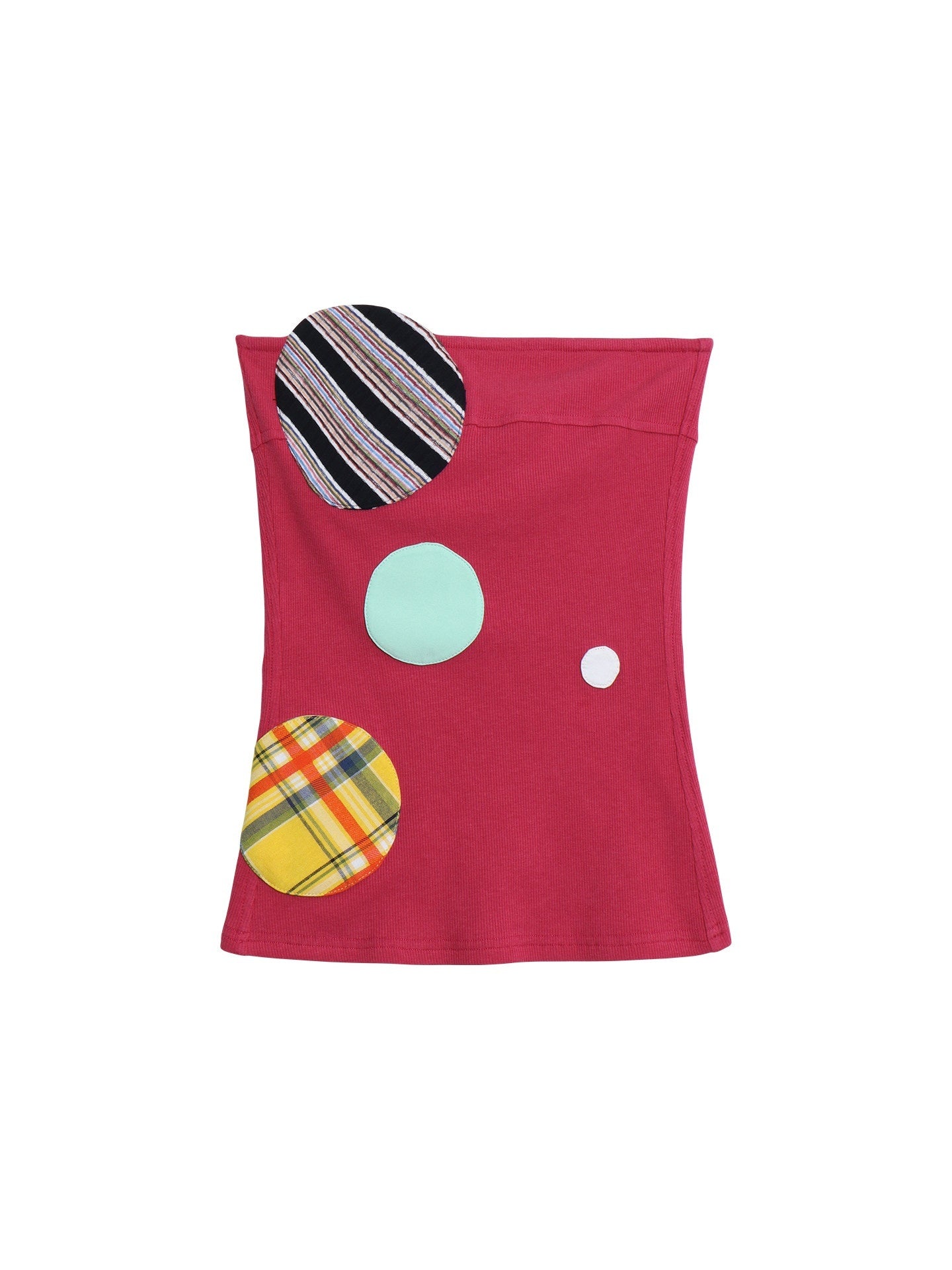 badtaste_Western_Colorblock_Patchwork_Applique_Polka_Dot_Strapless_Women's_Tube_Tops_1058872636999_MISSTT