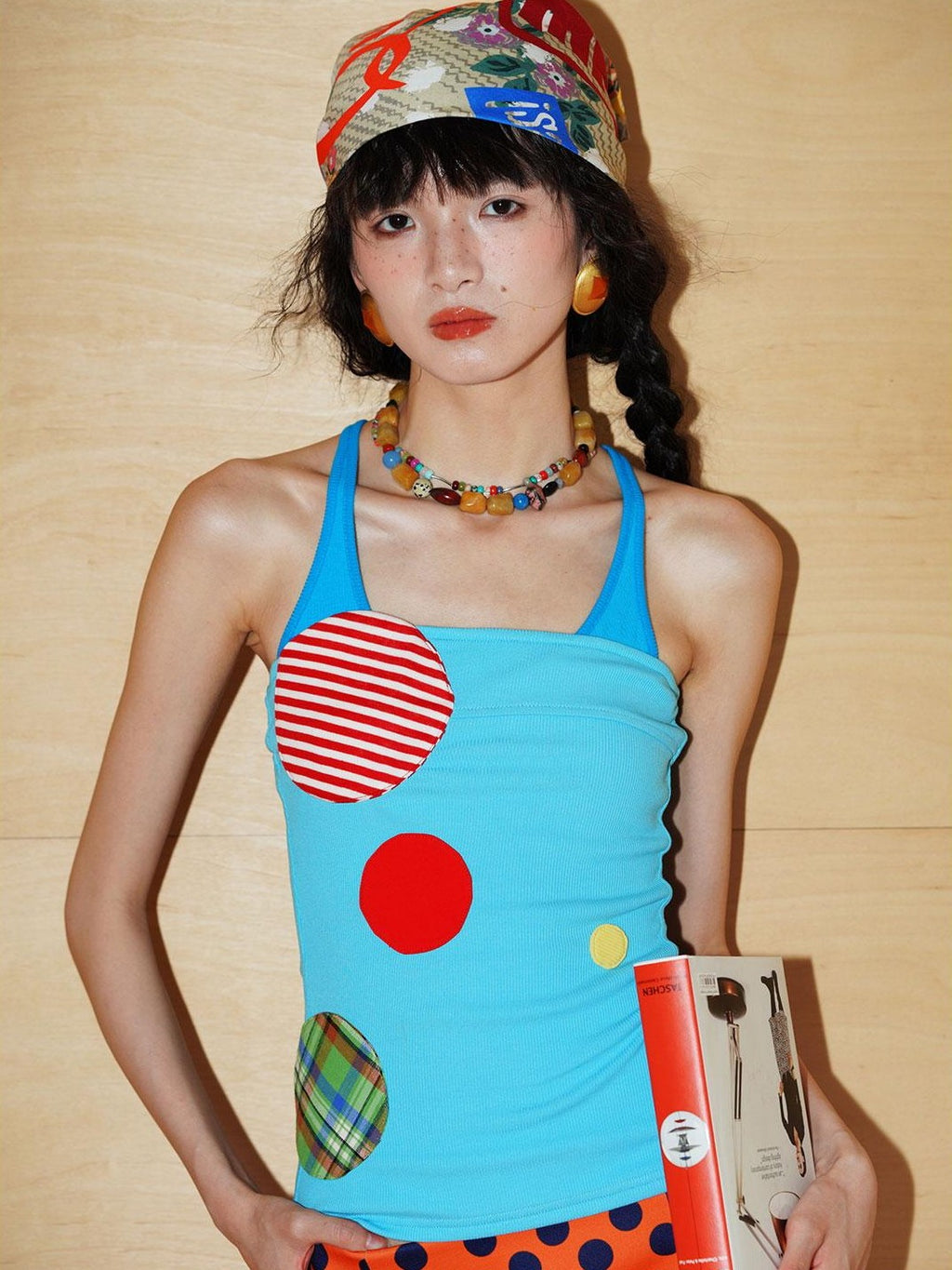 badtaste Western Colorblock Patchwork Applique Polka Dot Strapless Women's Tube Tops