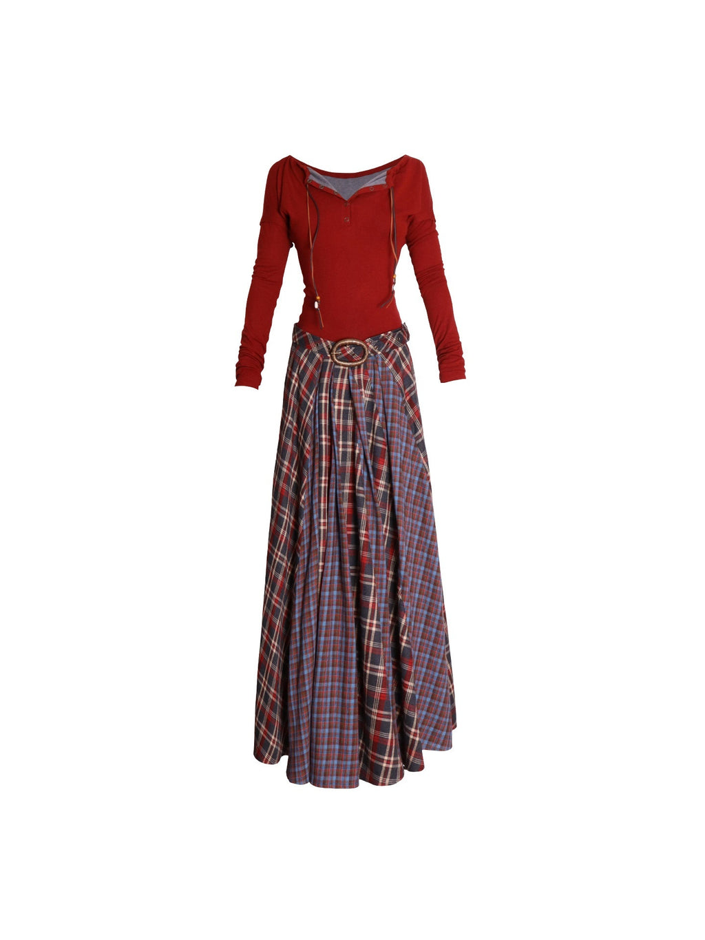 badtaste_Western_Colorblock_Plaid_Layered_Women's_Wool_Blend_Casual_Maxi_Dresses_991223288976_MISSTT