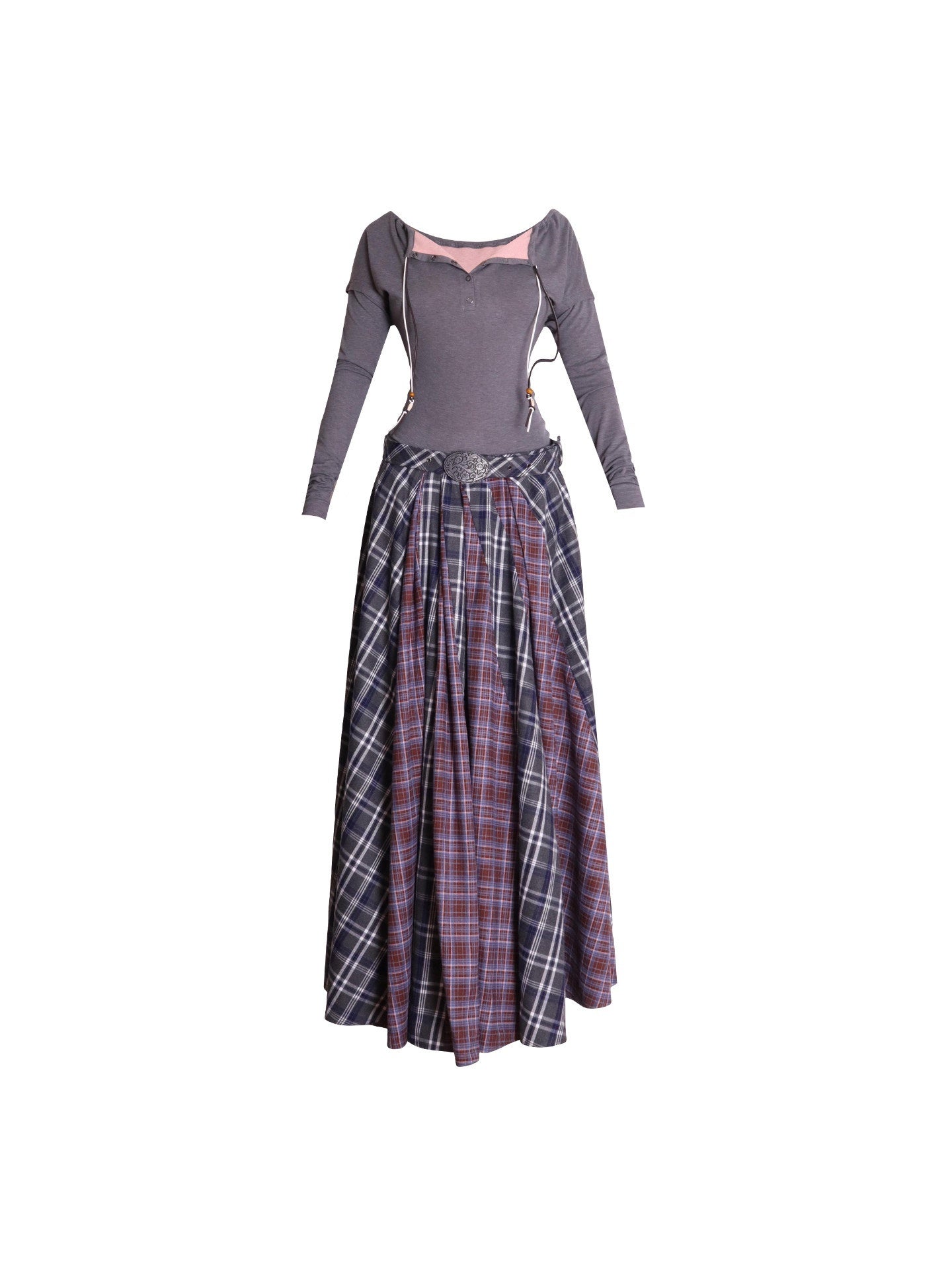 badtaste_Western_Colorblock_Plaid_Layered_Women's_Wool_Blend_Casual_Maxi_Dresses_991223288976_MISSTT