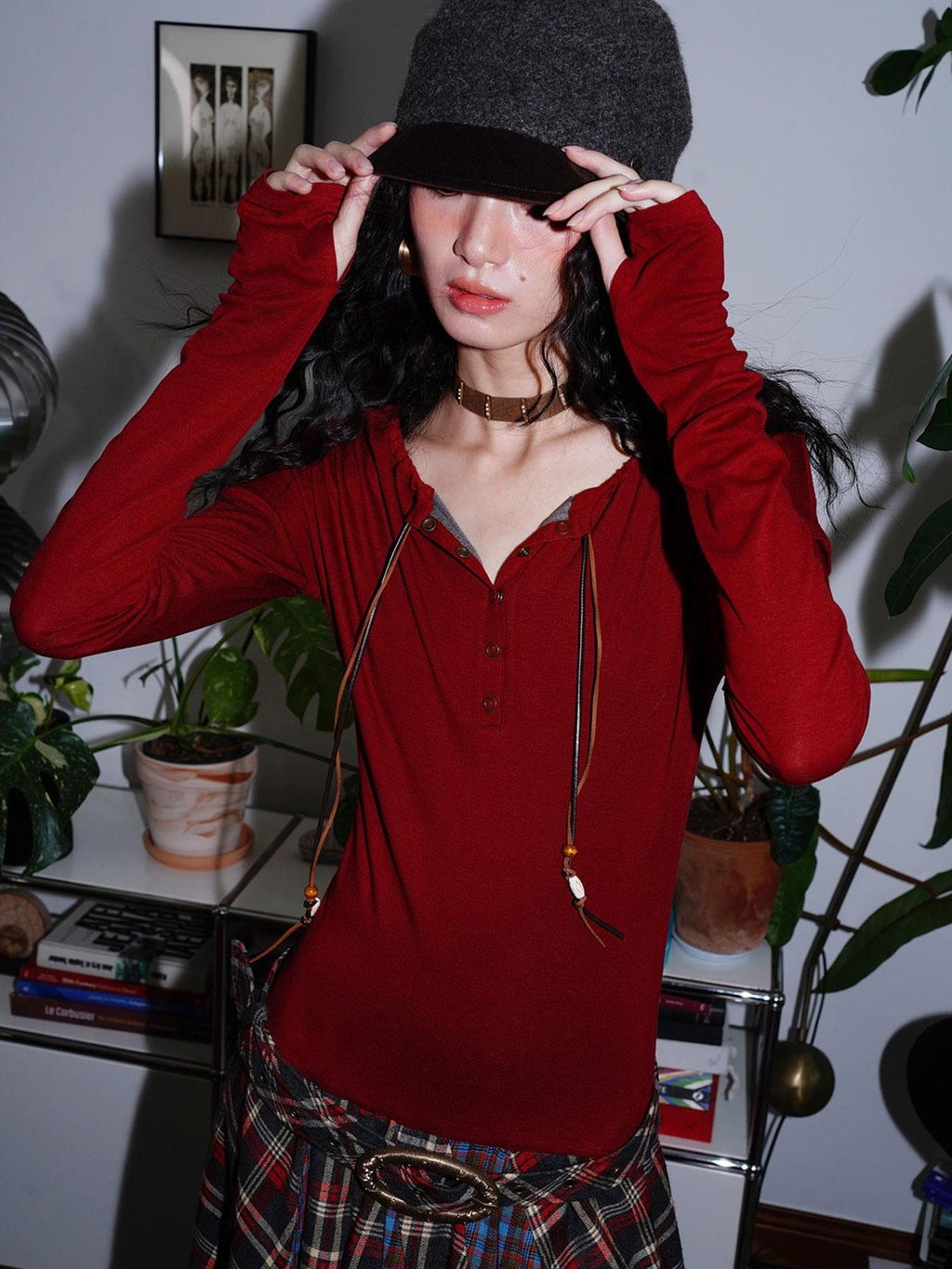 badtaste Western Colorblock Plaid Layered Women's Wool Blend Casual Maxi Dresses