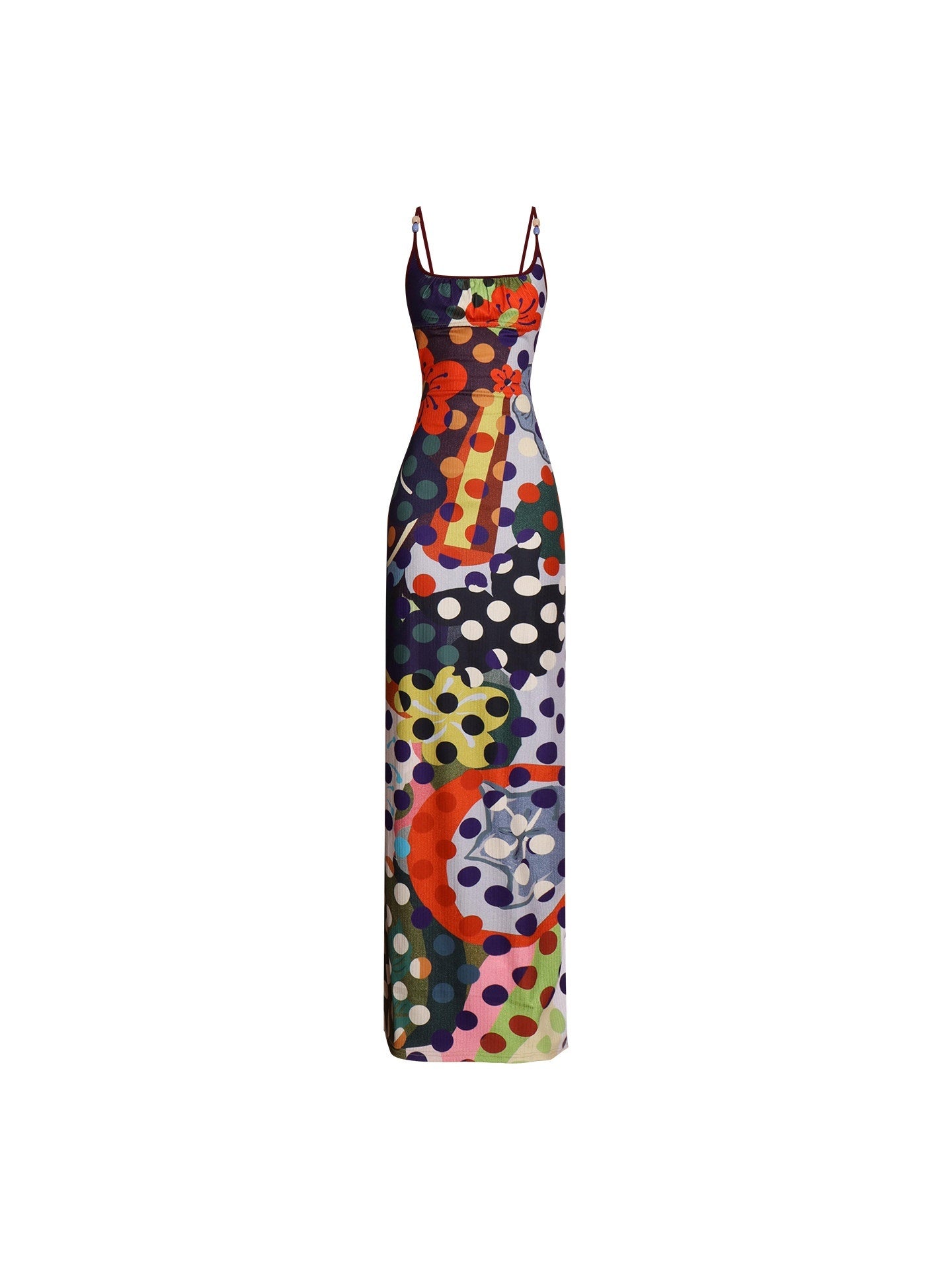 badtaste_Western_Colorblock_Polka_Dot_Beaded_Square_Neck_Women's_Knit_Slip_Maxi_Dresses_1060109842000_MISSTT
