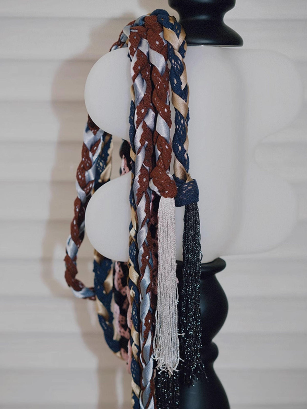 badtaste Western Colorblock Woven Vintage Tassel Scarf Women's Waist Chains