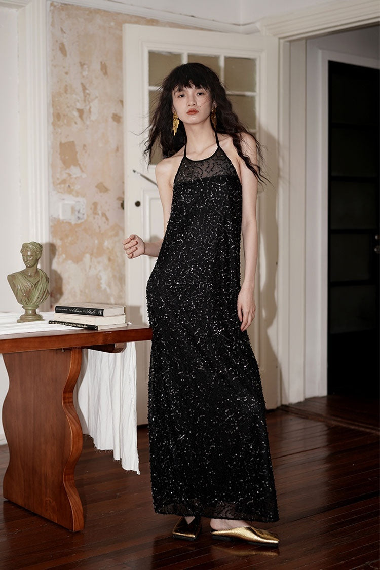 badtaste_Western_Custom_Sequin_Open_Back_Loose_Women's_Halter_Maxi_Dresses_805303566663_MISSTT