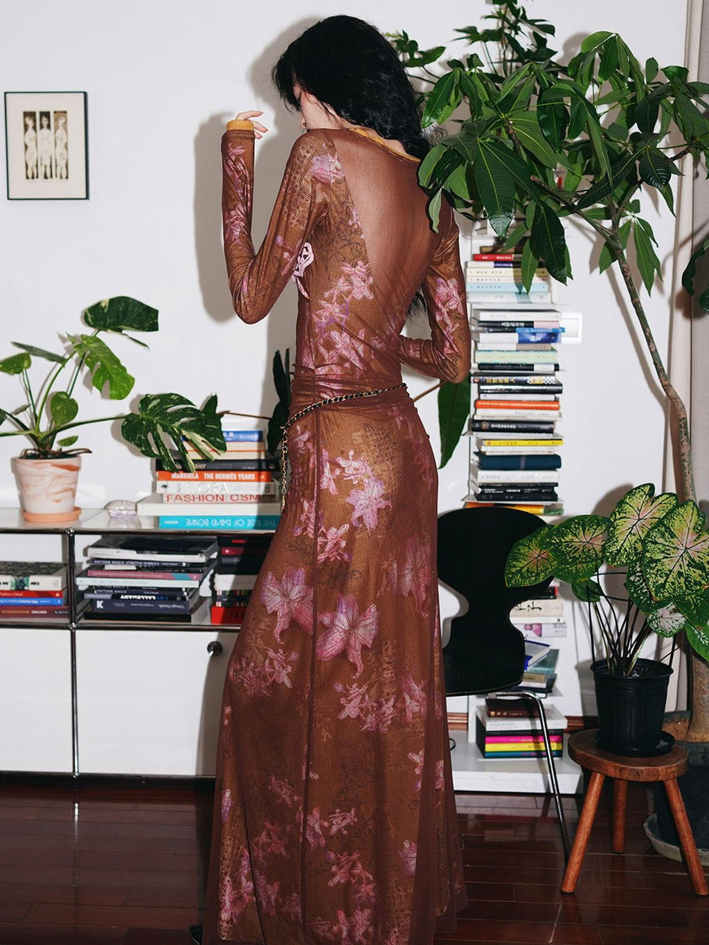 badtaste Western Double Layer Printed Embroidered Slim Fit Women's Bodycon Maxi Dresses
