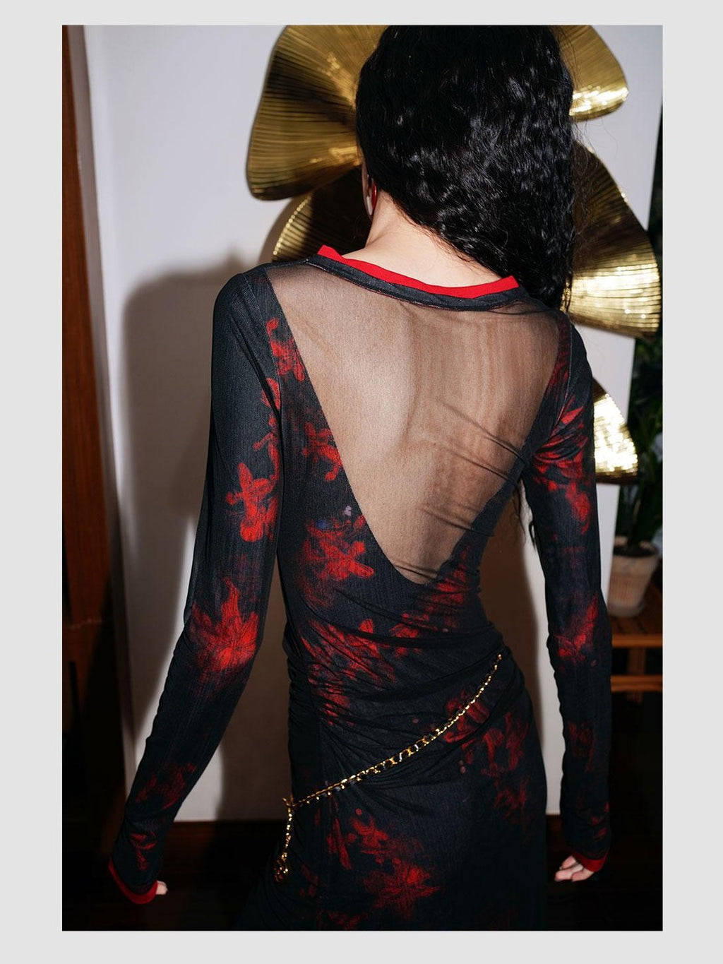 badtaste Western Double Layer Printed Embroidered Slim Fit Women's Bodycon Maxi Dresses