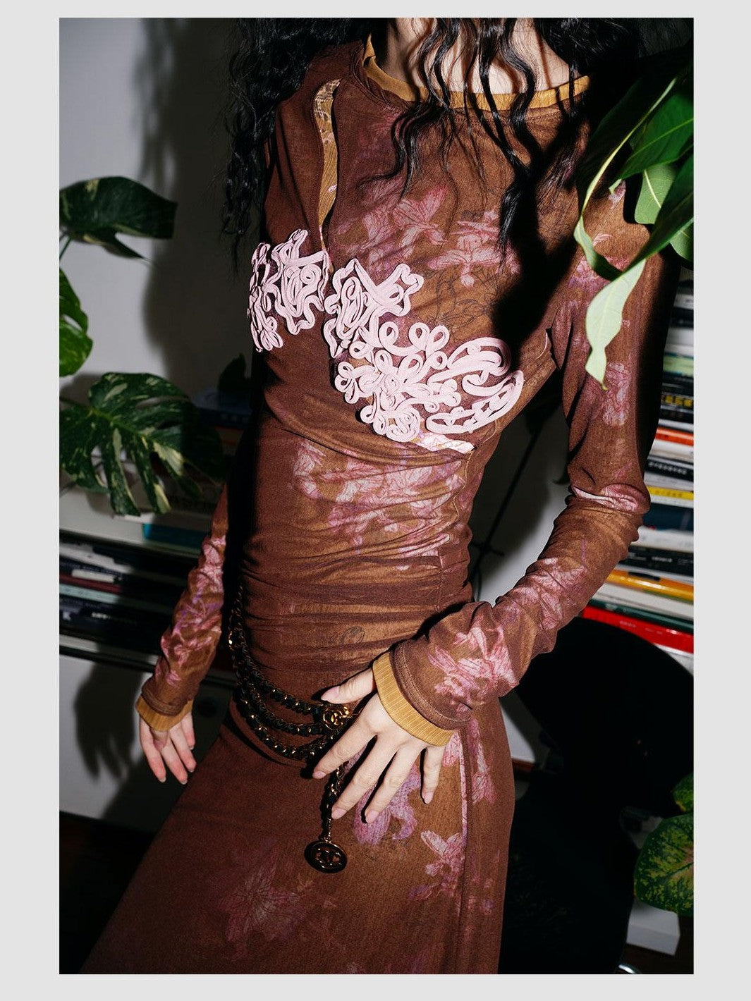 badtaste Western Double Layer Printed Embroidered Slim Fit Women's Bodycon Maxi Dresses