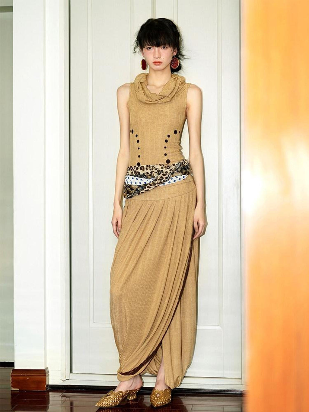 badtaste Western French Tailored Asymmetric Pleated Low Waist Women's Lace Maxi Skirts
