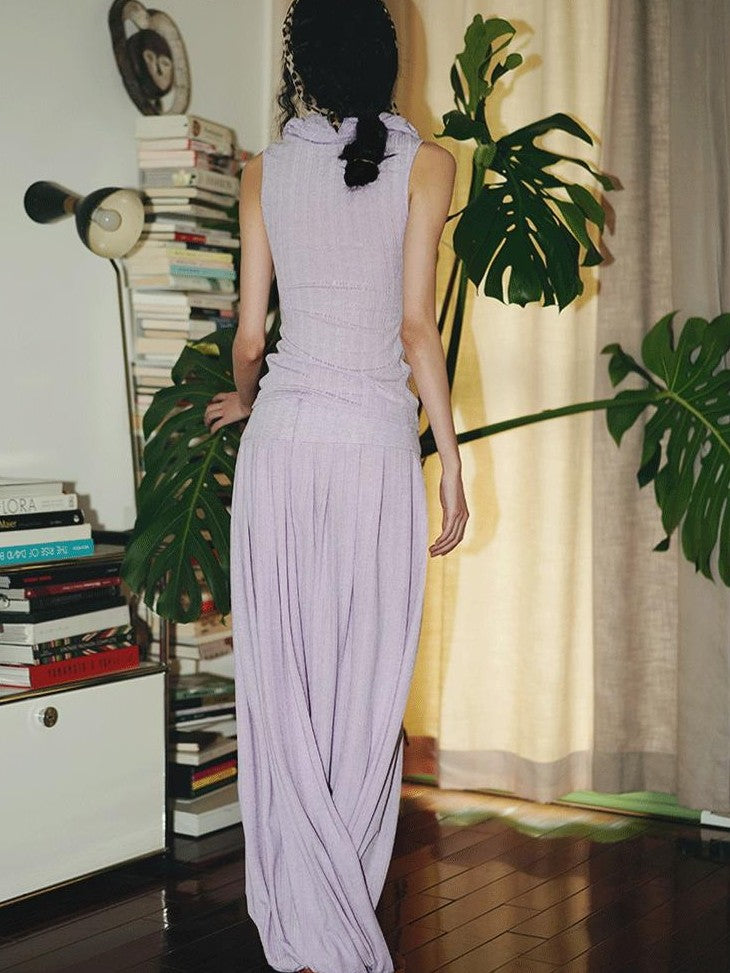 badtaste Western French Tailored Asymmetric Pleated Low Waist Women's Lace Maxi Skirts