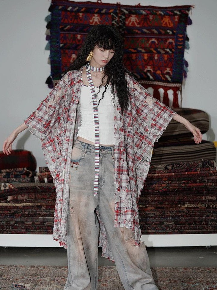 badtaste Western Hand Beaded Distressed Ripped Low Waist Women's Denim Wide-leg Jeans