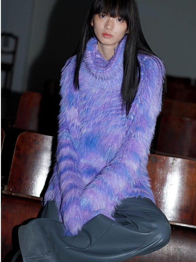 badtaste Western Knit Plush Slouch Turtleneck Oversized Women's Thick Sweaters