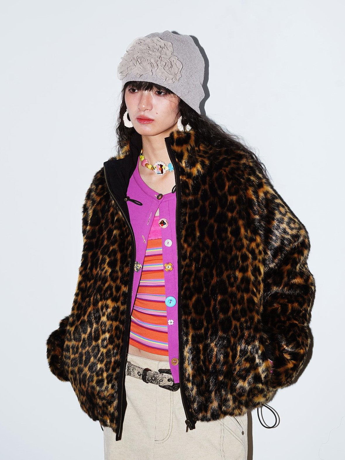 badtaste Western Mixed Color Buttons Women's Cotton Sweatshirt Knit Button-up Cardigans