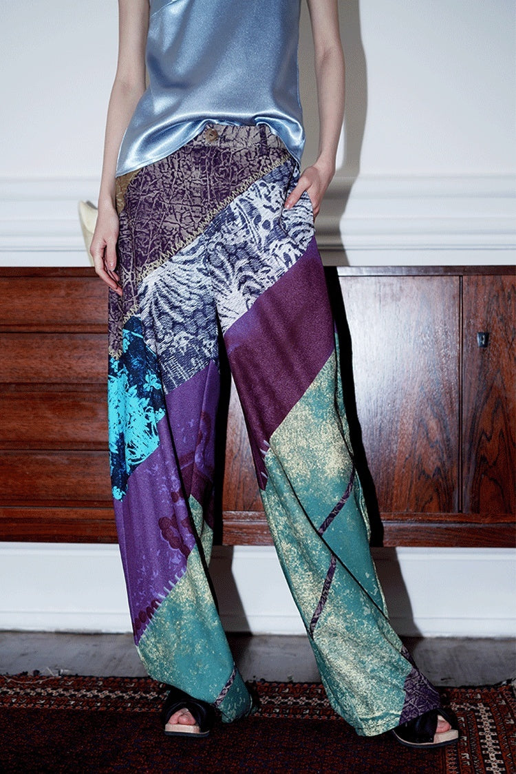badtaste_Western_Modern_Chinese_Vintage_Print_Colorblock_Women's_Wide-leg_Pants_779880530993_MISSTT