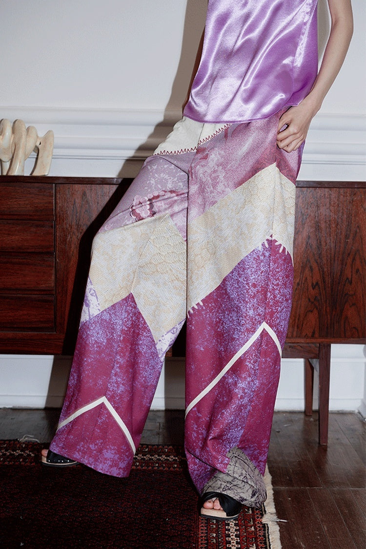 badtaste_Western_Modern_Chinese_Vintage_Print_Colorblock_Women's_Wide-leg_Pants_779880530993_MISSTT
