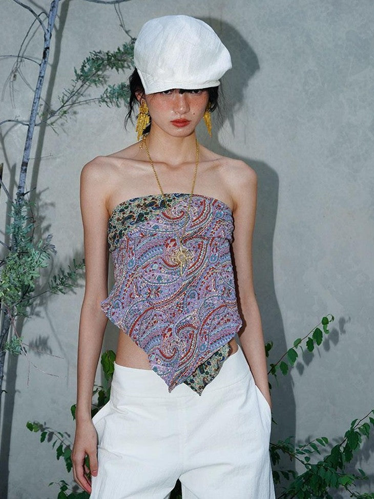 badtaste Western Paisley Colorblock Vintage Multifunctional Women's Square Headdresses