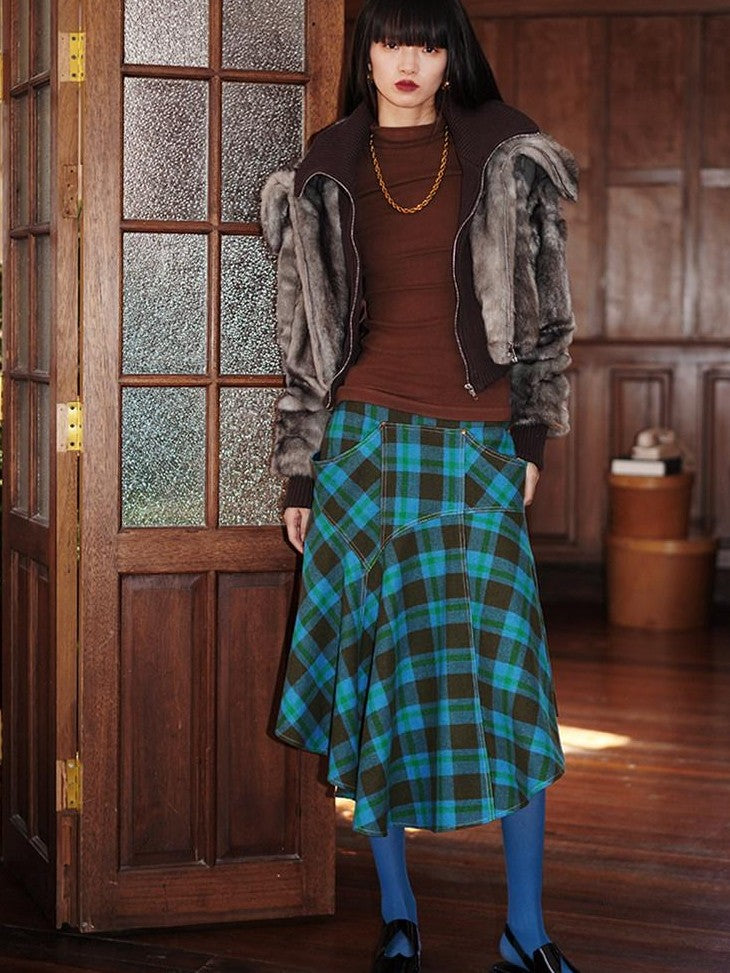 badtaste Western Patchwork Faux Two Piece Cropped Women's Faux Fur Coats