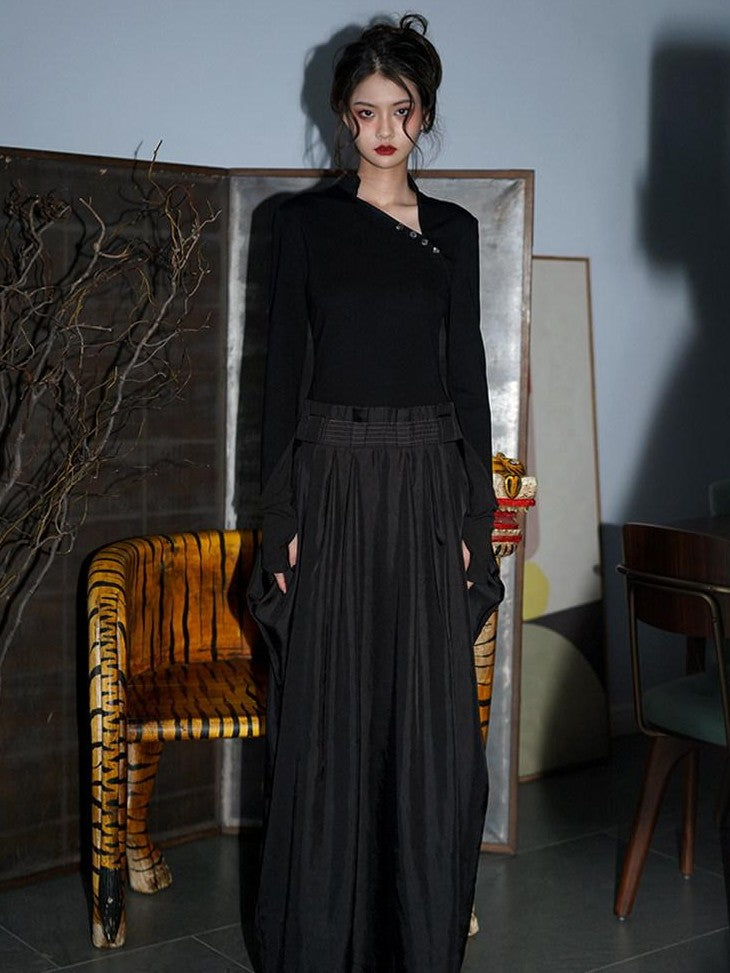 badtaste Western Patchwork Three Tone Long Sleeve Women's Heavyweight Casual Maxi Dresses